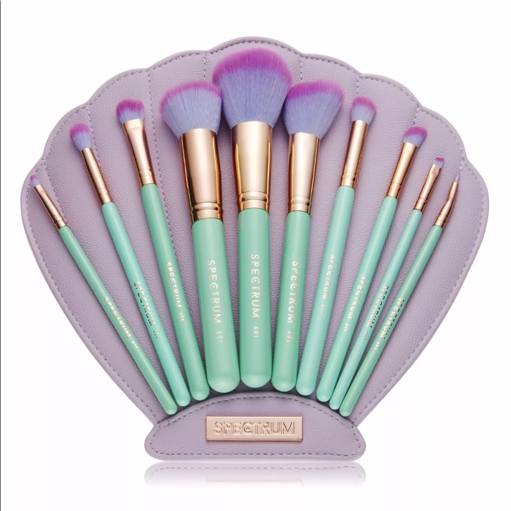 Spectrum The Glam Clam 10PC Makeup Brush Set - Picture 2 of 8